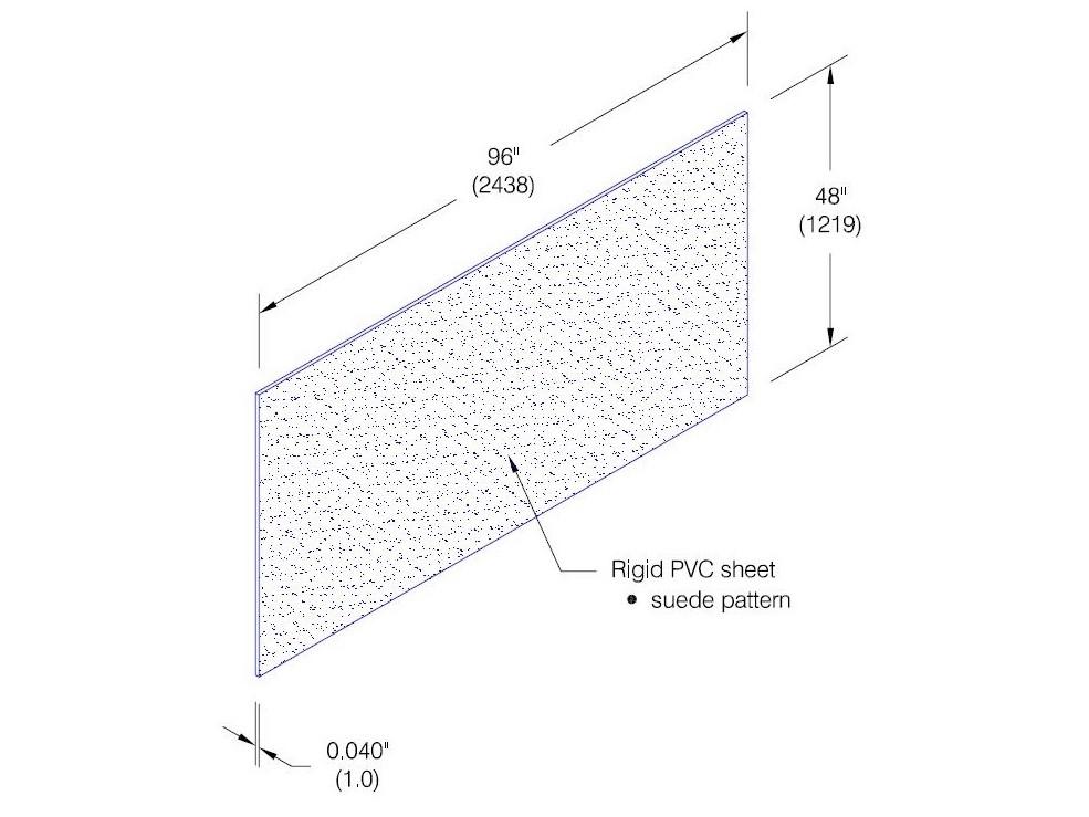 WCS-40 Suede Rigid PVC Wall Covering (.040-inch)-Specifications