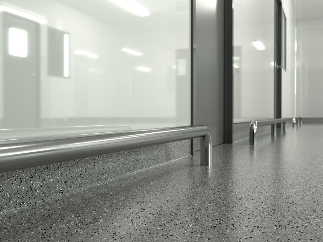 TRS-200 Tubular Stainless Steel Floor-Mounted Crash Rail