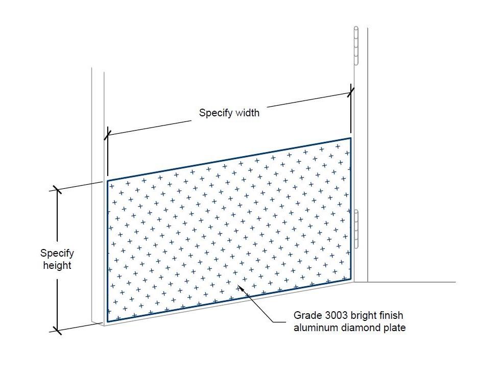 KPAD-16 Aluminum Diamond Plate Kick Plate-Specifications