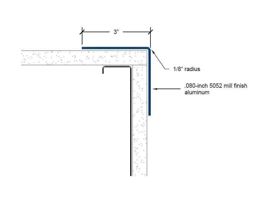 CG-402 | 3-inch wing; 90-deg; 1/8-inch radius-Specifications