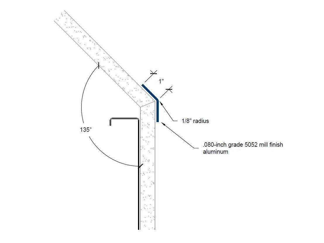 CG-403 | 1-inch wing; 135-deg; 1/8-inch radius-Specifications