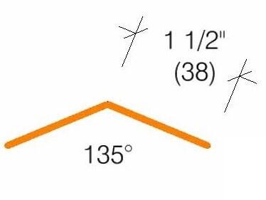 CG-1245 | 1 1/2-inch wing; 135-deg; 1/8-inch radius-Specifications