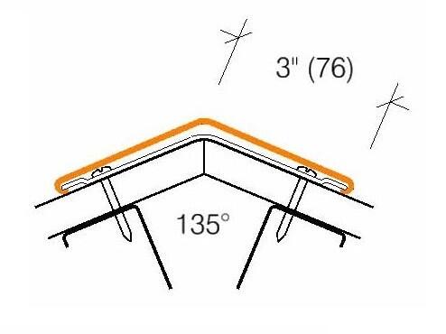 CG-135 | 3-inch wing; 135-deg; Aluminum retainer-Specifications