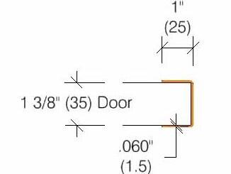 DE-138 Rigid PVC Door Edge Guard (1 3/8-inch Door)-Specifications